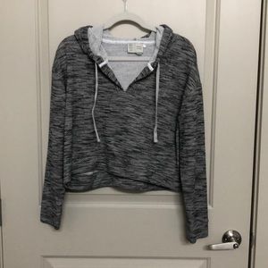 Anthropologie Grey Cropped Hoodie